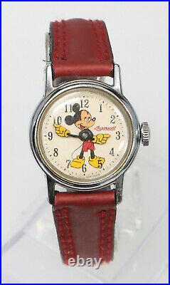 Vintage Mickey Mouse Ingersoll Hand Winding Ladies Watch For Parts or Repair