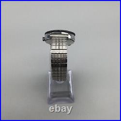 Vintage Neuvex Electronic Watch Men Silver Tone Day Date BROKEN PARTS OR REPAIR