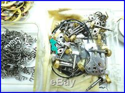 Vintage Nos Timex Electric Watch Parts Balance Wheels, Hands, Stem Crowns