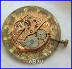 Vintage OMEGA Cal. 620 Wristwatch Movement Dial Hands and Signed Crown for Parts