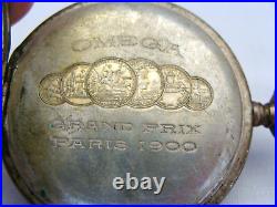 Vintage Omega Grand Prix Paris 1900 Pocket Watch NOT WORKING FOR PARTS OR REPAIR