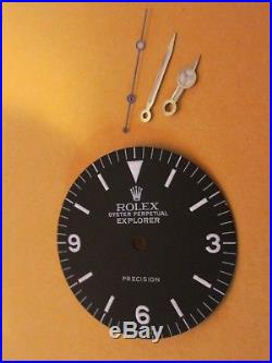Vintage Rolex #5500 EXPLORER PRECISION Matte Black Refinished Dial + Hand-Set