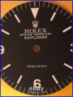Vintage Rolex #5500 Explorer Matte Black Refinished Dial with Hand-Set