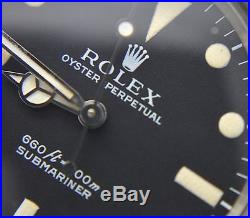 Vintage Rolex 5513 Submariner Untouched Dial & Hands Fat Font Insert 1972