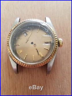 Vintage Rolex Datejust 1601 two tone case with Dial, hands and extra glass part