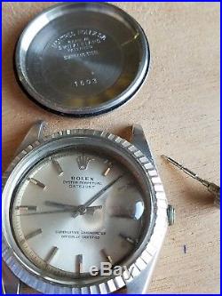 Vintage Rolex Datejust 1603 complete case with Dial, hands, bezel and crown part
