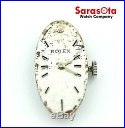 Vintage Rolex Swiss Geneve 17 Rubis Silver Dial Hand Winding Movement/Dial/Crown