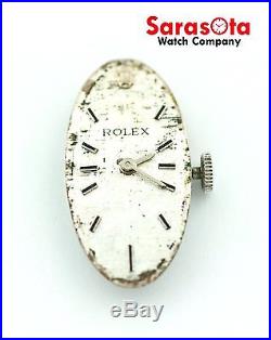 Vintage Rolex Swiss Geneve 17 Rubis Silver Dial Hand Winding Movement/Dial/Crown