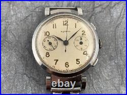 Vintage Rotary Chronograph Stainless Steel 1930s Not Working For Parts or Repair