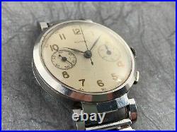 Vintage Rotary Chronograph Stainless Steel 1930s Not Working For Parts or Repair