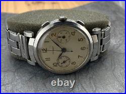 Vintage Rotary Chronograph Stainless Steel 1930s Not Working For Parts or Repair