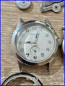 Vintage Seiko, Bulova & Benrus Watches & Seiko LM Parts For Parts & Repair