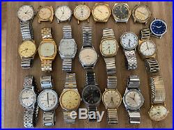 Vintage Timex Mens Watch Lot Hand Wind Auto Mechanical For Parts Repair