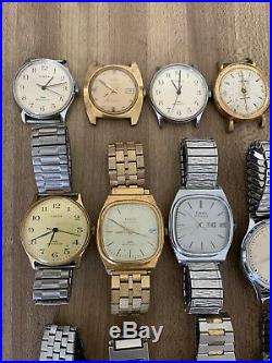 Vintage Timex Mens Watch Lot Hand Wind Auto Mechanical For Parts Repair