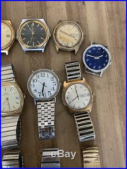 Vintage Timex Mens Watch Lot Hand Wind Auto Mechanical For Parts Repair