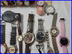 Vintage To Now watch lot parts or repair 38 Peices Mixed Brands Timex And Disney