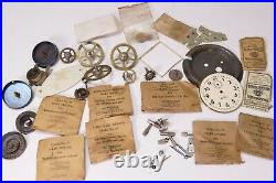 Vintage lot of Clock Lot parts hands Watch Maker Lot Some NOS Parts