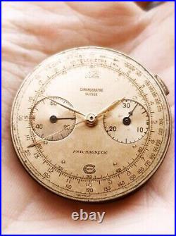 Vintage men's hand-winding chronograph watch movement Landeron parts or repair