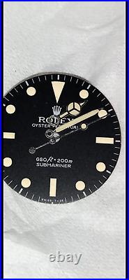 Vintage rolex submariner 5513 wrist watch dial and hands for parts