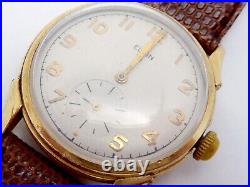 Vtg 14K Gold Filled Elgin Wrist Watch Wristwatch Leather Band Parts Repair 26669