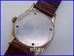 Vtg 14K Gold Filled Elgin Wrist Watch Wristwatch Leather Band Parts Repair 26669