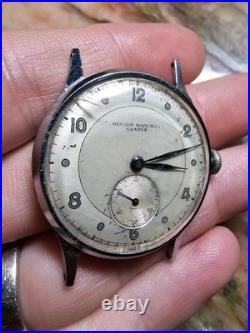 Vtg 40's Record Watch Company Geneve Men's Watch Military Trench Parts Repair