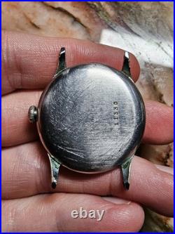 Vtg 40's Record Watch Company Geneve Men's Watch Military Trench Parts Repair