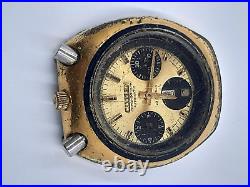 Vtg Citizen Bullhead 8110 Auto Chronograph Japan Watch Day Date Parts Or Repair