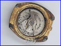 Vtg Citizen Bullhead 8110 Auto Chronograph Japan Watch Day Date Parts Or Repair