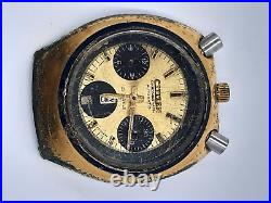 Vtg Citizen Bullhead 8110 Auto Chronograph Japan Watch Day Date Parts Or Repair