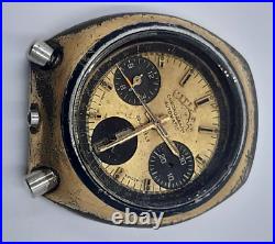 Vtg Citizen Bullhead 8110 Auto Chronograph Watch Day Date Japan Parts Or Repair