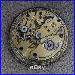Vtg Minute Repeater Pocket Mvmt Floral Engraved Dial Intricate Hands Early 1800s