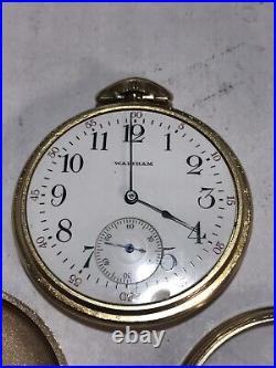 Vtg Waltham A. W. W. Co Rolled Gold Case Pocket Watch For Parts or Repair