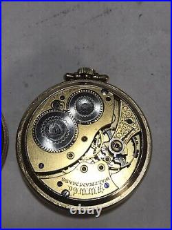 Vtg Waltham A. W. W. Co Rolled Gold Case Pocket Watch For Parts or Repair