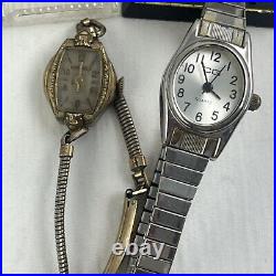 Vtg Watch Lot Mens/Women's Watches Parts Repair new used Benrus Collier Timex