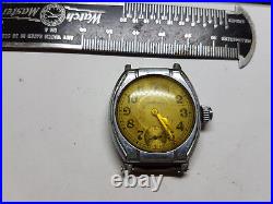 Waltham Barrel Case Golden Hands Watch For Restoration Or Trench Parts