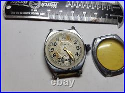 Waltham Barrel Case Golden Hands Watch For Restoration Or Trench Parts