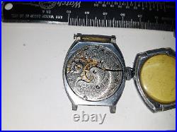 Waltham Barrel Case Golden Hands Watch For Restoration Or Trench Parts