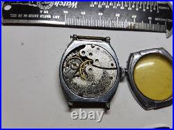 Waltham Barrel Case Golden Hands Watch For Restoration Or Trench Parts