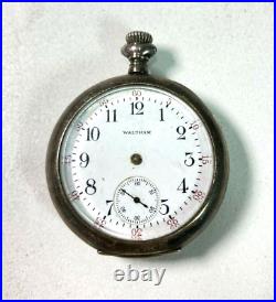 Waltham No 110 Pocket Watch CWC Sterling Silver Case For Parts Engraved Cornelia