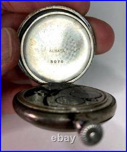 Waltham No 110 Pocket Watch CWC Sterling Silver Case For Parts Engraved Cornelia