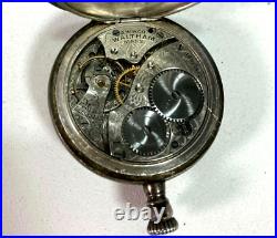 Waltham No 110 Pocket Watch CWC Sterling Silver Case For Parts Engraved Cornelia