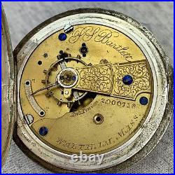 Waltham PS Bartlett Sterling Silver Model 1877 Pocket Watch Repair Parts Restore
