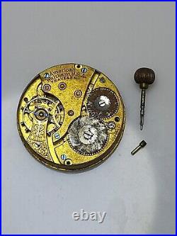 Waltham Swiss Manual Winding Pocket Watch Movement dial and hands for parts