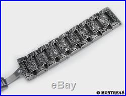 Watch Bracelet Hand Carved Stainless Steel For 20mm watch lugs 22cm length K5