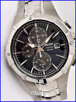 Watch Parts Men Seiko Not Working V172-0am0 Alarm Chrono Solar Watch Case Ssc197