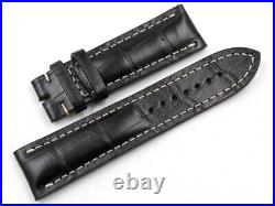 Watch Strap Breitling Spare Parts Lug 24mm/22mm Black Crocodile Hand Made