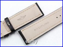Watch Strap Breitling Spare Parts Lug 24mm/22mm Black Crocodile Hand Made