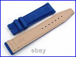 Watch Strap IWC Lug 20mm Buckle Fabric Blue Unisex Spare Parts Watches Hand Made