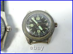 Webster Three Vintage Diver Watches For Restoration Parts
